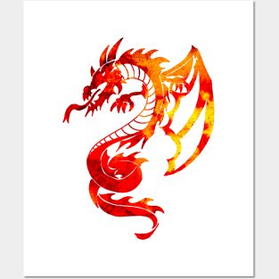 Red Fire Dragon Tattoo Posters and Art